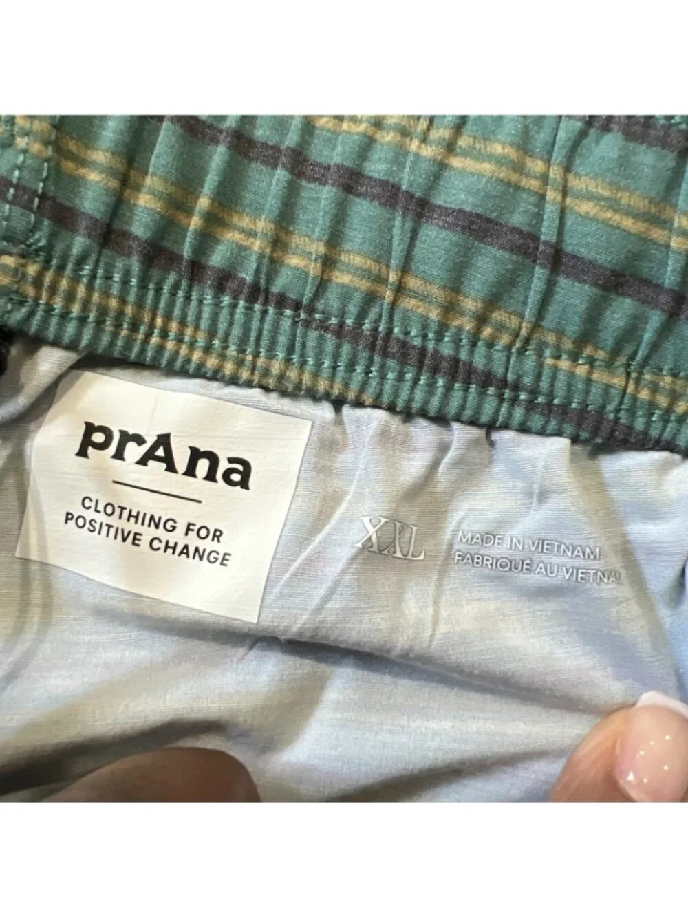 Prana Swim Shorts Mens XXL Green Stripe 8